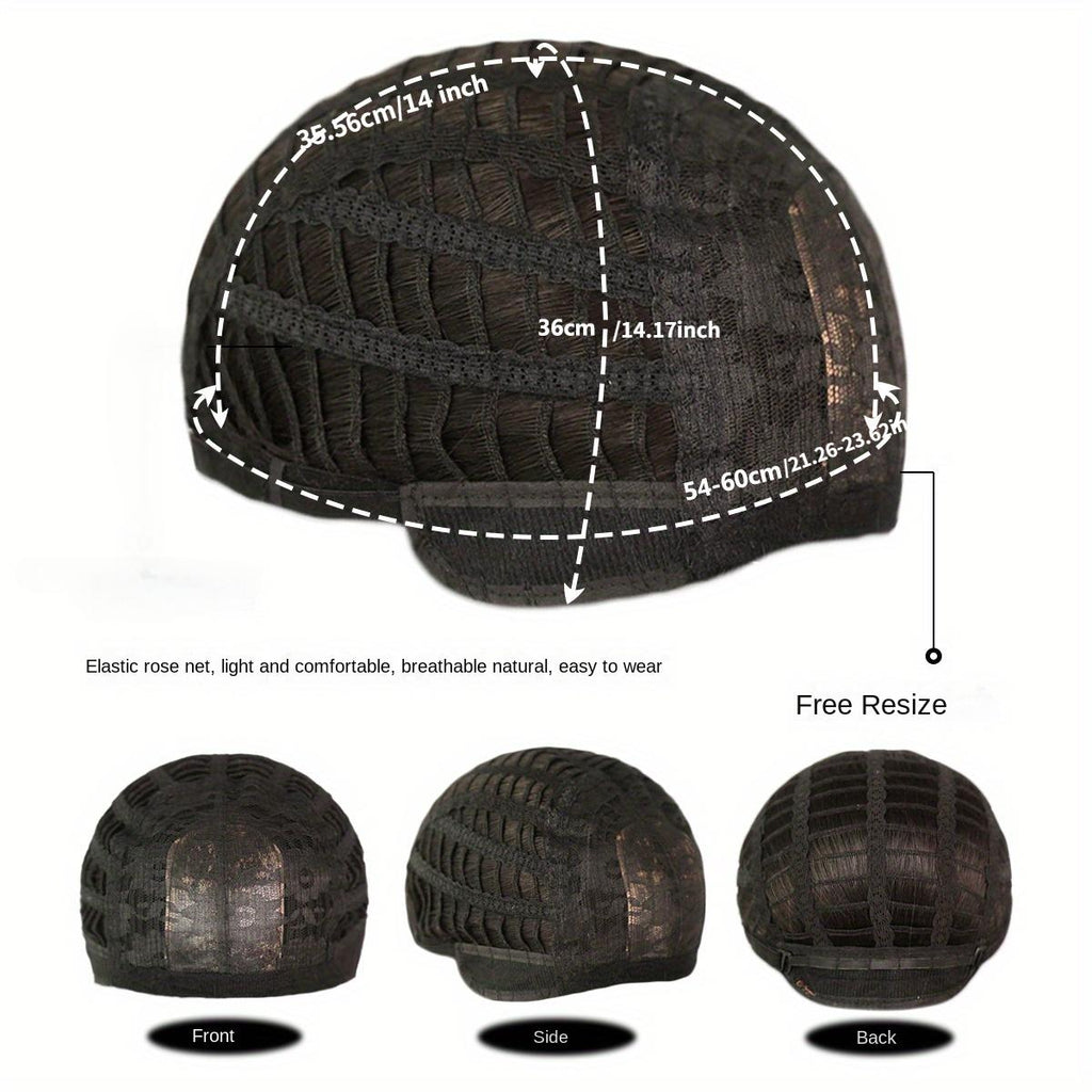 European Beautiful Woman Water Ripple Short Curly Hair with Bangs | Brown Gradual Change Chemical Fiber Wig Headgear, High Temperature Material, Universal Size