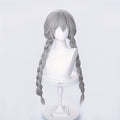 28-inch Cute and Pretty Silvery-Gray Double Braided Wig | Suitable for Daily Dates, Halloween, Christmas, and Party Full Head Cover