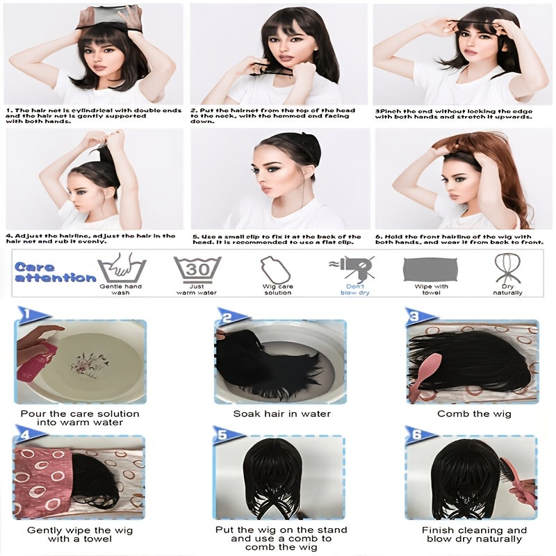 -Looking Wig | Made Of High-Density, Heat-Resistant Synthetic Fibers, Seamless Blend, Lightweight And Comfortable Design, Suitable For Everyday Wear, Perfect For Gifts, Parties, And Daily Outfits