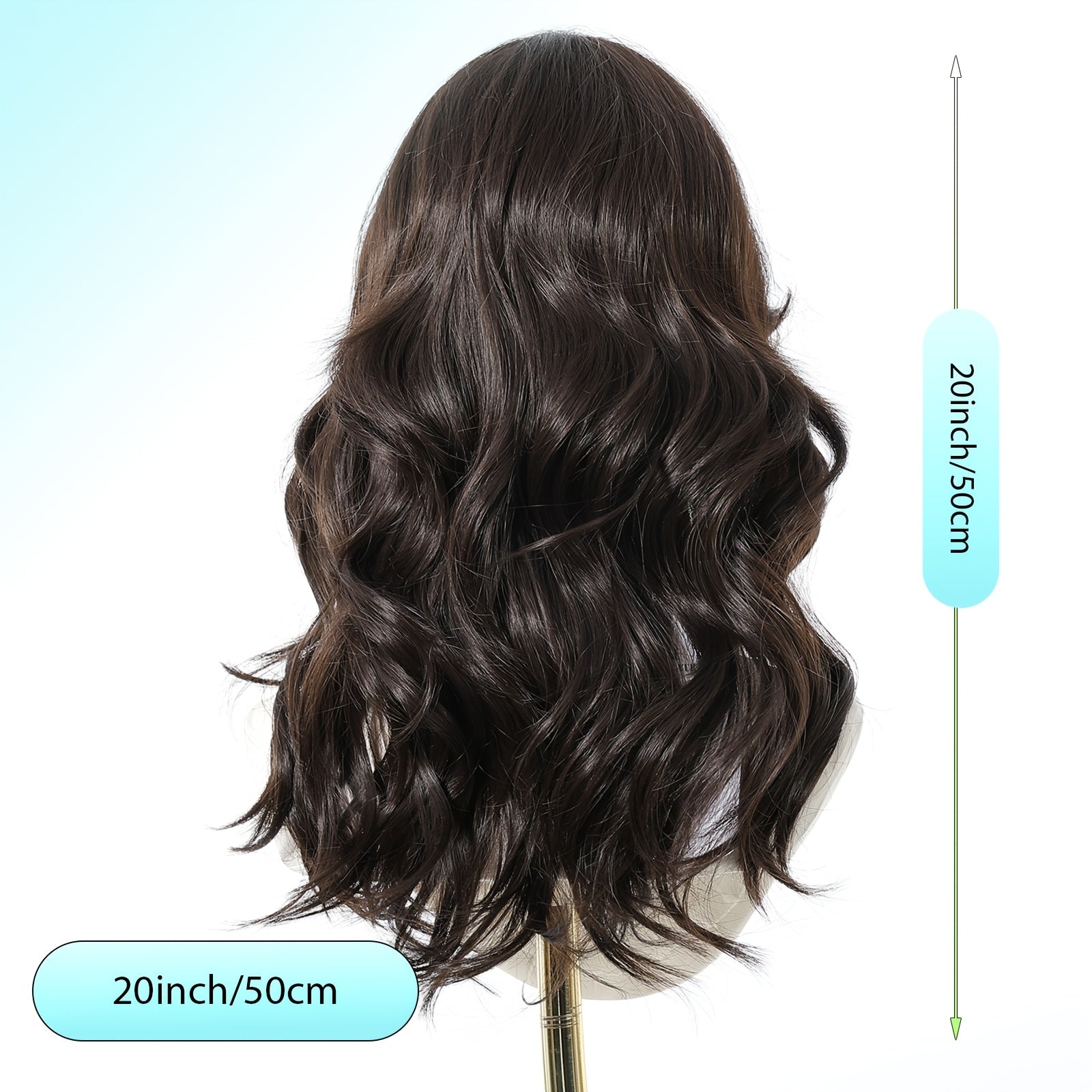 20 Inch Loose Wave Brown Wigs; Wigs for Women, Carnival; Kpop, K Pop; Y2k; Cosplay; Dopamine Style; Synthetic Woven Chemical Fiber Wig, Peluca; Fake Hair; Elegant for Casual Attire, Perfect for Dates, Parties, Photos, Social Gatherings And Birthdays