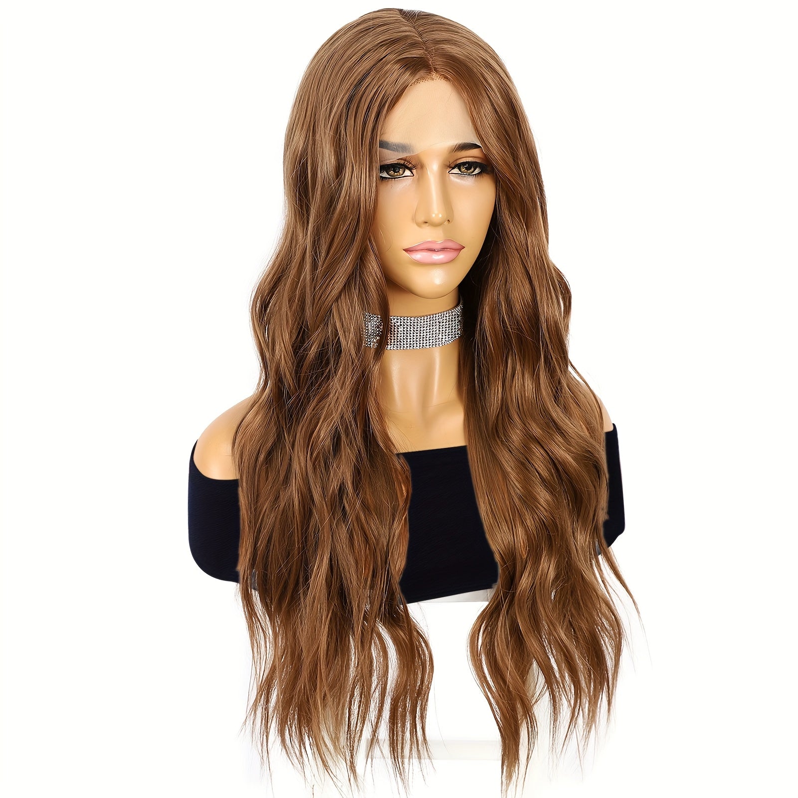 13*3 Multi Color Synthetic Long Wavy Lace Wig with Versatile Colors, High-Quality Temperament Wig Suitable for Women's Use, Beautiful Temperament Wig