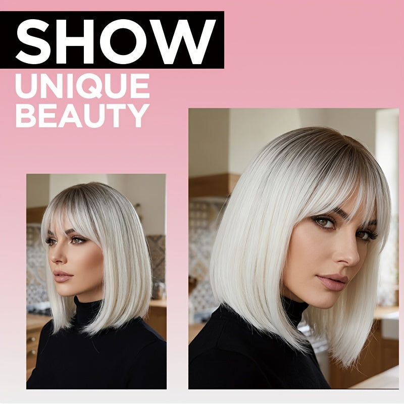 Who Is More Advanced in Style! The Gospel for The Laid-Back, This 12-Inch Elegant Ceiling Wig Made of Synthetic Fibers Is Perfect for Everyday Use And Special Occasions