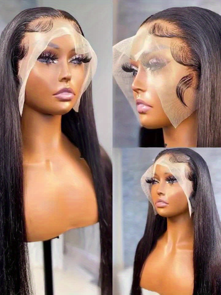 Elegant 22-inch Long Straight Multi-color Gradient Synthetic Lace Wig, with a Natural Gradient Transition in the Middle, Beautiful Appearance, Made of Heat-resistant Fiber, Suitable for Daily Wear and Various Occasions.