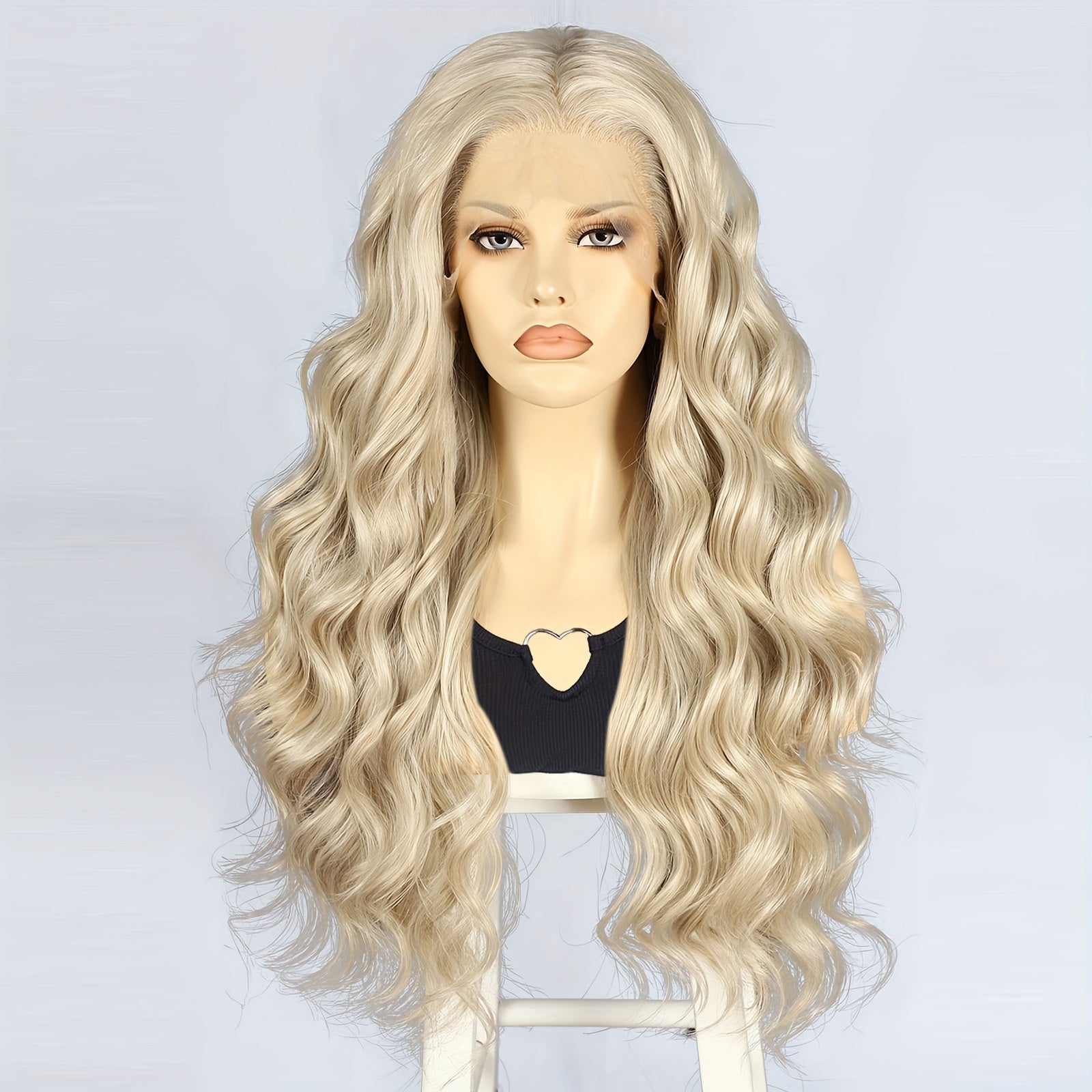 13*3 Multi Color Synthetic Long Wavy Lace Wig with Versatile Colors, High-Quality Temperament Wig Suitable for Women's Use, Beautiful Temperament Wig