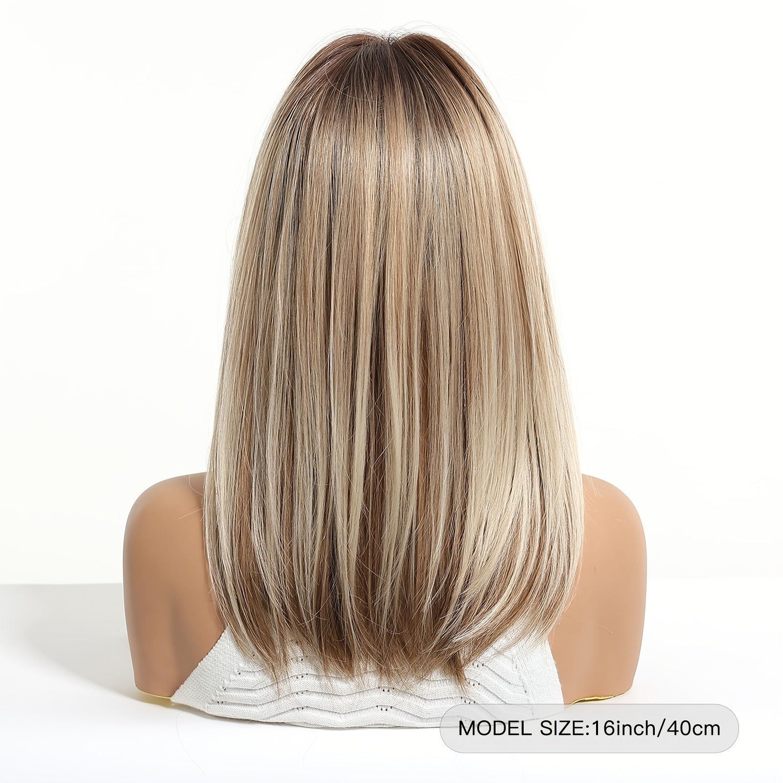 A 16-Inch Brown Mixed-Dye Bob Wig Made of High-Temperature Synthetic Rose Net, Suitable for Daily Work, Dates, Beach Vacations, Music Festivals, Christmas, And Other Occasions. A Must-Have Wig for Party Photos, Sweet And Cool, Light And Darkly Sweet