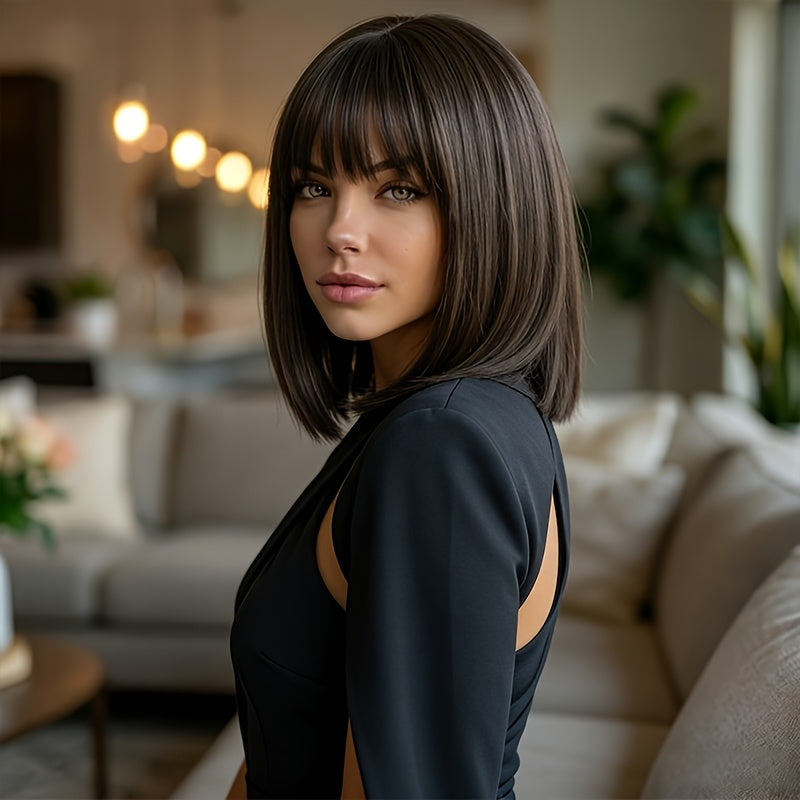 Birthday Essential Gift: Brown Wig, Valentine's Day Cosplay Wig, Fluffy Hair Net, Festive Atmosphere, Perfect for Beginners, Adjustable Rose Net Cap, Comfortable to Wear, High Quality, Matte Heat-resistant, Unique Wig.