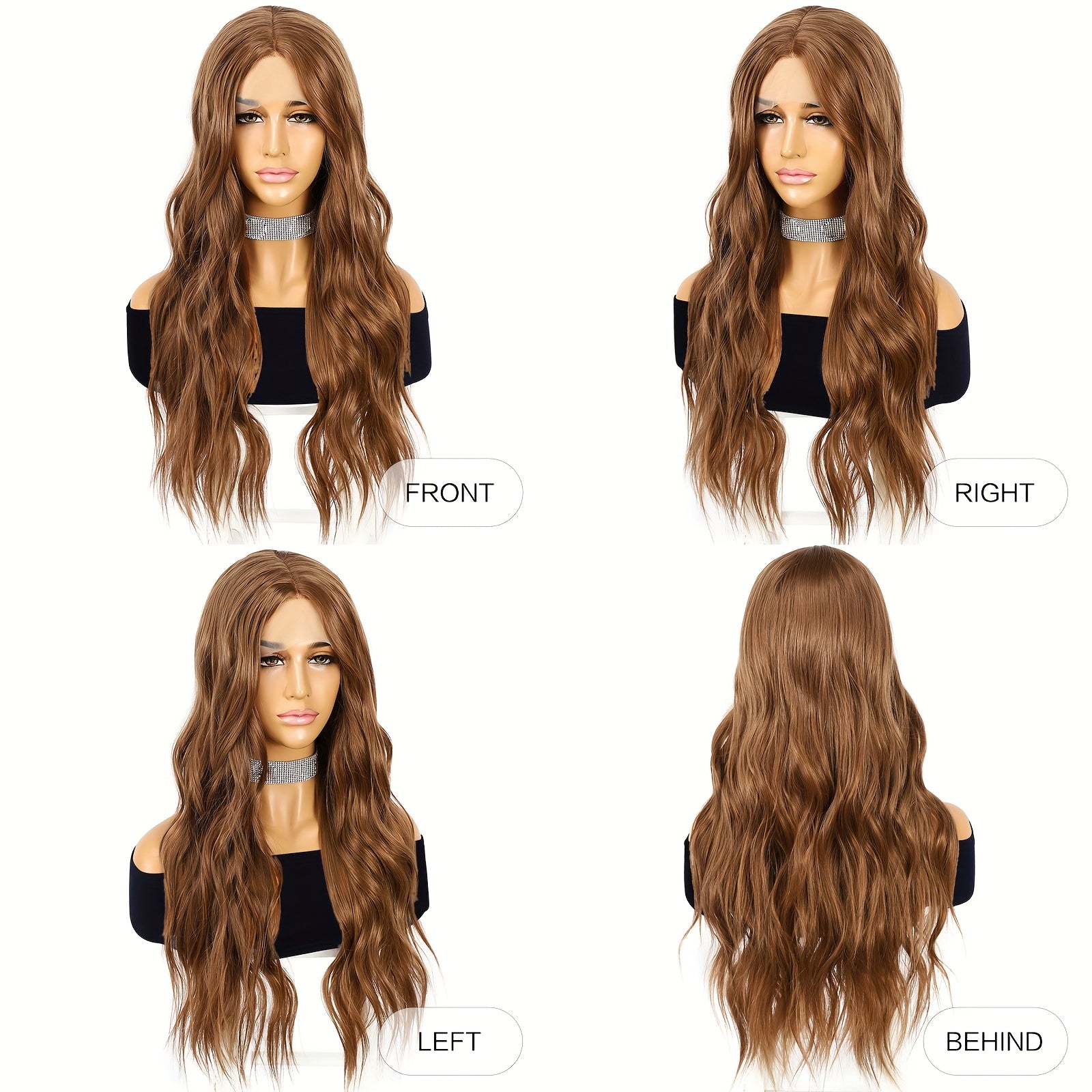 13*3 Multi Color Synthetic Long Wavy Lace Wig with Versatile Colors, High-Quality Temperament Wig Suitable for Women's Use, Beautiful Temperament Wig