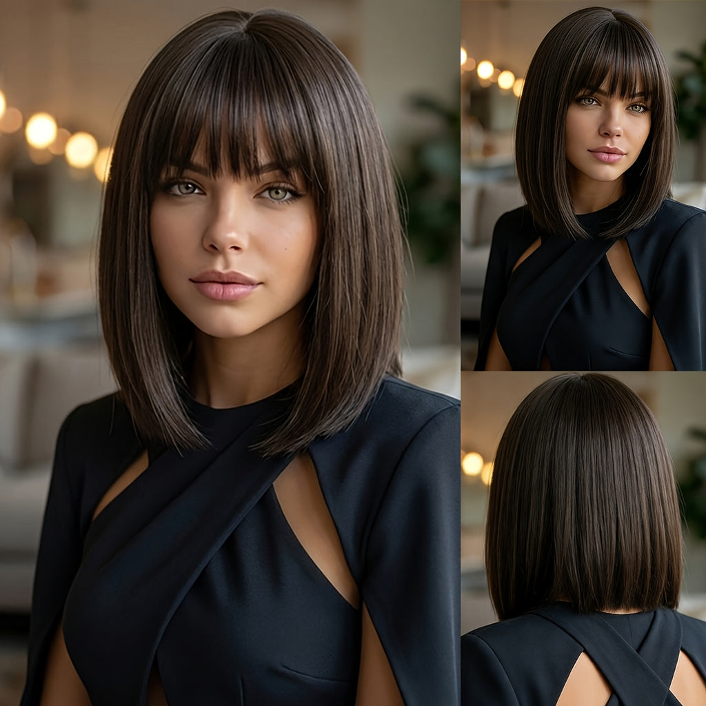 Birthday Essential Gift: Brown Wig, Valentine's Day Cosplay Wig, Fluffy Hair Net, Festive Atmosphere, Perfect for Beginners, Adjustable Rose Net Cap, Comfortable to Wear, High Quality, Matte Heat-resistant, Unique Wig.