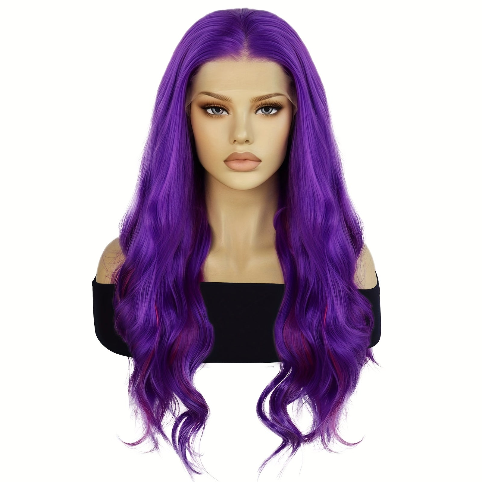 13*3 Multi Color Synthetic Long Wavy Lace Wig with Versatile Colors, High-Quality Temperament Wig Suitable for Women's Use, Beautiful Temperament Wig
