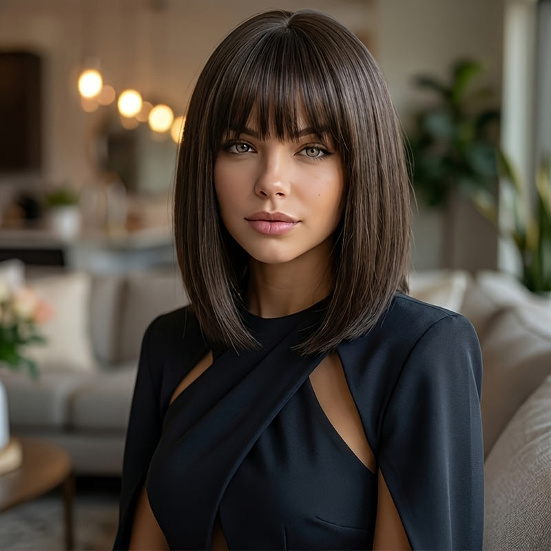 Birthday Essential Gift: Brown Wig, Valentine's Day Cosplay Wig, Fluffy Hair Net, Festive Atmosphere, Perfect for Beginners, Adjustable Rose Net Cap, Comfortable to Wear, High Quality, Matte Heat-resistant, Unique Wig.