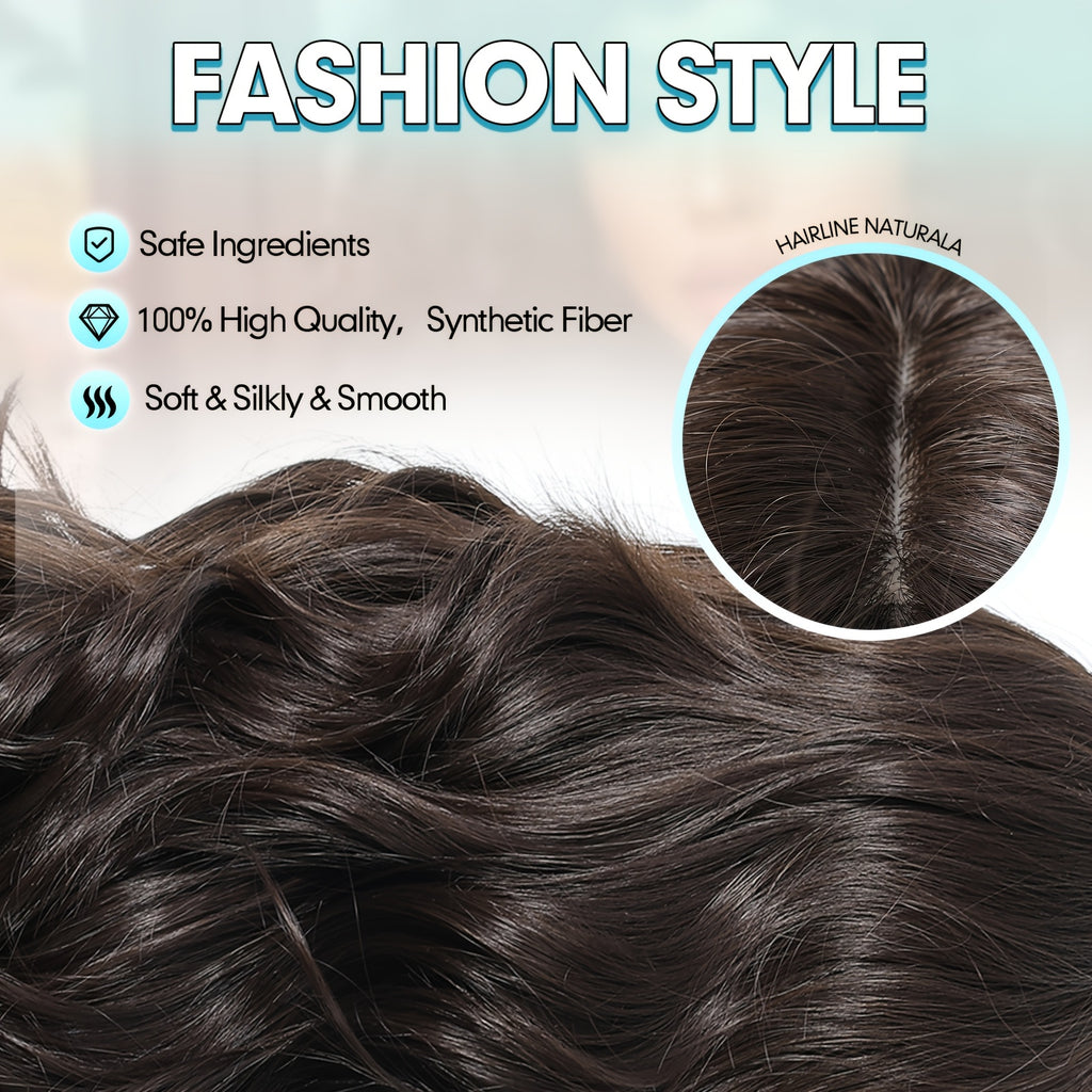 20 Inch Loose Wave Brown Wigs; Wigs for Women, Carnival; Kpop, K Pop; Y2k; Cosplay; Dopamine Style; Synthetic Woven Chemical Fiber Wig, Peluca; Fake Hair; Elegant for Casual Attire, Perfect for Dates, Parties, Photos, Social Gatherings And Birthdays