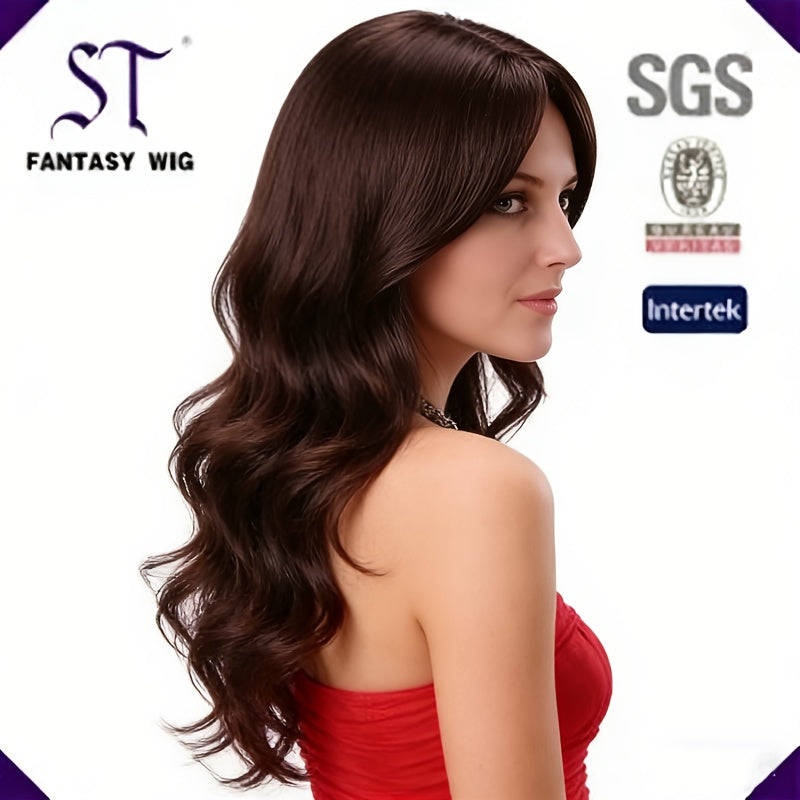 Body Wave Synthetic Wig | High Temperature Fiber, Loose Curl Design, High-End Highlighted Extensions