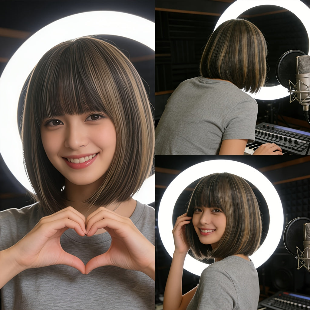 -Looking Wig | Made Of High-Density, Heat-Resistant Synthetic Fibers, Seamless Blend, Lightweight And Comfortable Design, Suitable For Everyday Wear, Perfect For Gifts, Parties, And Daily Outfits