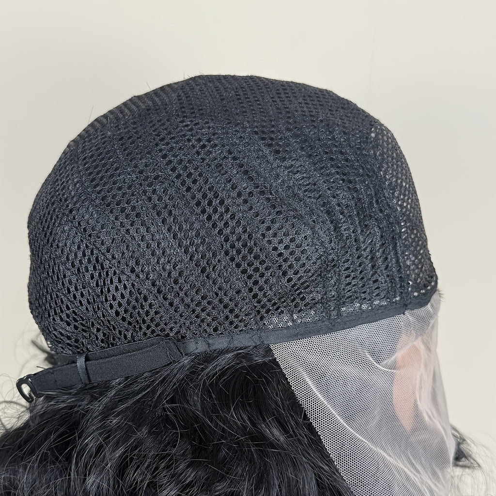 12-Inch Medium-Length Black Wavy Short Wig, Glueless, Suitable for Y2K, Bonnets, Carnival, Cosplay, Wigs for Women, K-Pop, And More