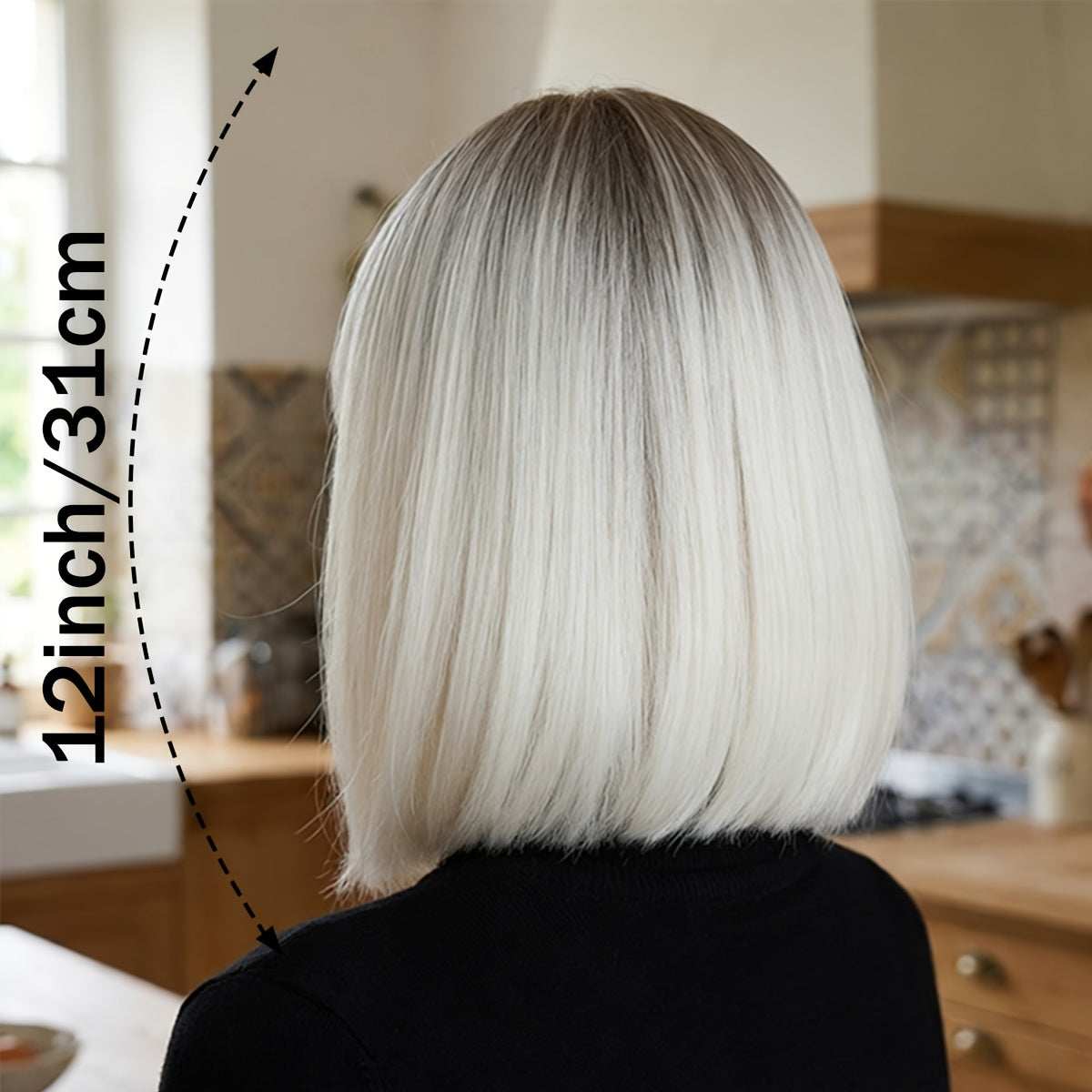 Who Is More Advanced in Style! The Gospel for The Laid-Back, This 12-Inch Elegant Ceiling Wig Made of Synthetic Fibers Is Perfect for Everyday Use And Special Occasions