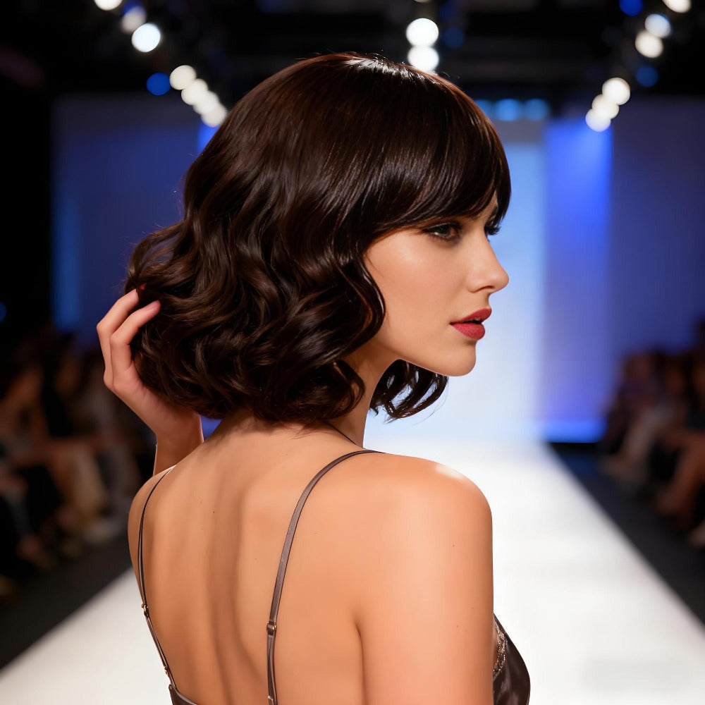 Wigs for Women from Europe And America, Trendy Short Curly Hairstyles with Large Waves, Fluffy Synthetic Hair, Complete Headbands Ideal for Different Events Like Christmas, Valentine'S Day, New Year'S Day, And K-Pop Themed Black Friday